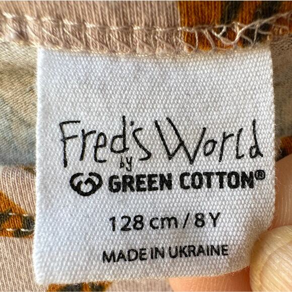 Fred’s World Organic Cotton Tiger Print Dress 8Y 128cm GOTS Long Sleeve EUC - Picture 4 of 7